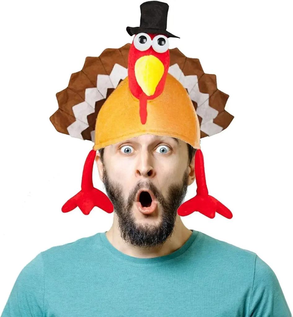 Funny Carnival Chicken Leg Hat Christmas Thanksgiving Decoration Turkey Hat Adult Carnival Hat Party Festive Cap Funny Hats