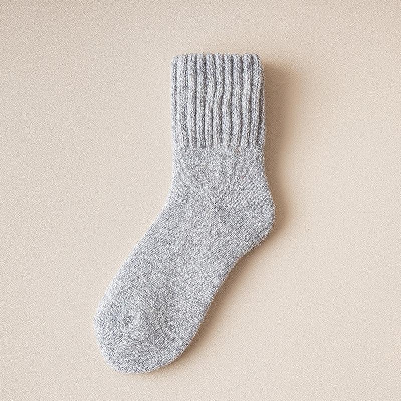 5 Par / Zestaw Damskie Super Grube Skarpety Wełniane w Jednolitym Kolorze i Grube Ciepłe Skarpety Frotte