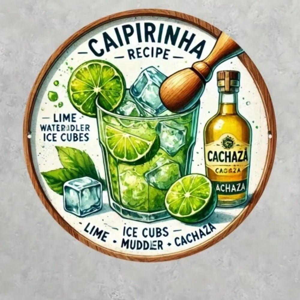 Vintage Caipirinha Recipe Metal Tin Sign Retro Kitchen Decor Wall Art