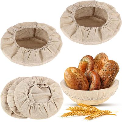 Bread Proofing Basket Cover Food Grade Washable Cotton Flax Reusable Oval Dough Proofing Bowl Liner Baking Accessory for Home