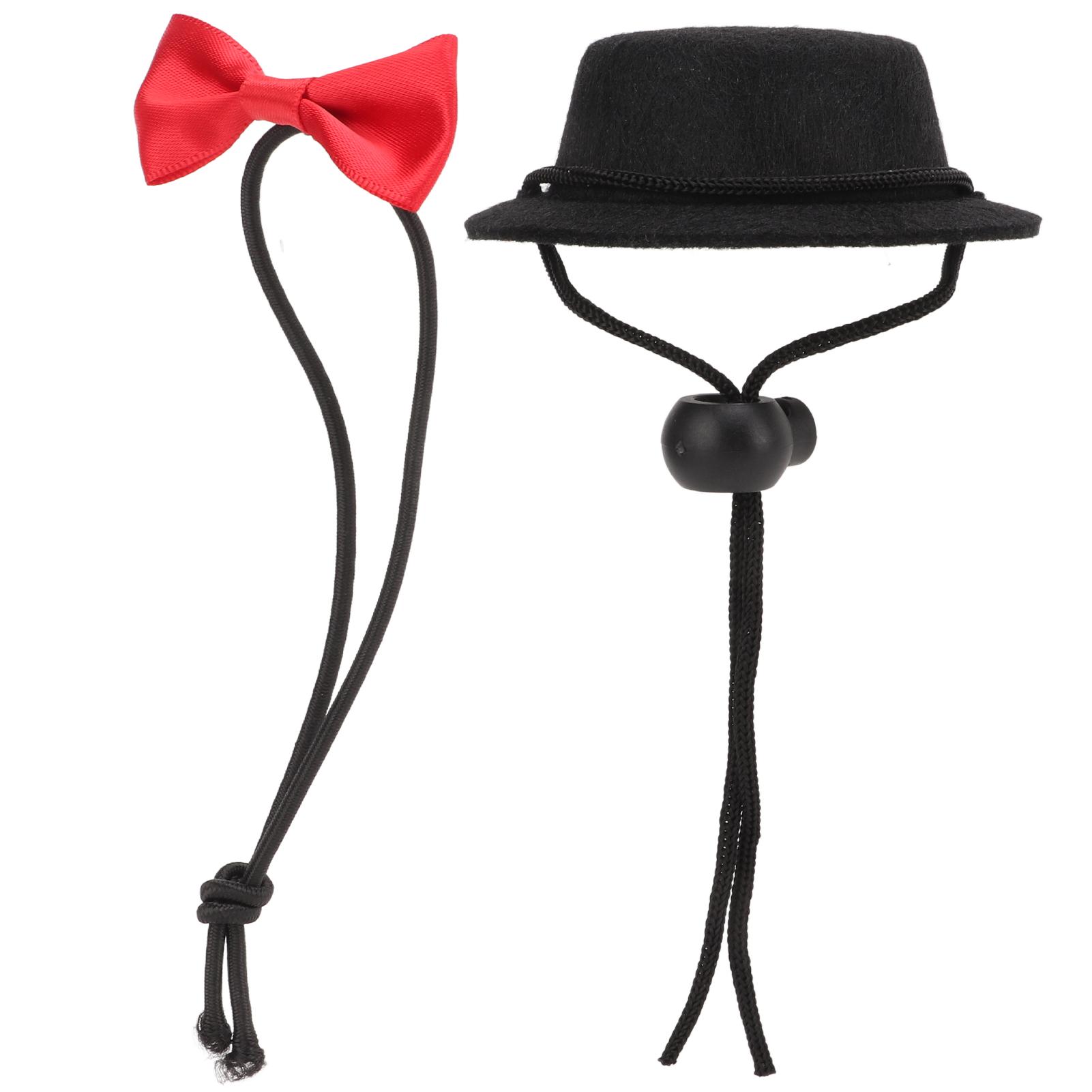 

Комплект шапки и галстука-бабочки для хомяка, регулируемый, удобный, для маленьких питомцев, для кроликов, хомяков, Гвинея