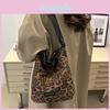 Trendy Korean Vintage Canvas Bucket Bag For Daily Commutes With Soft Structure And Magnetic Closure