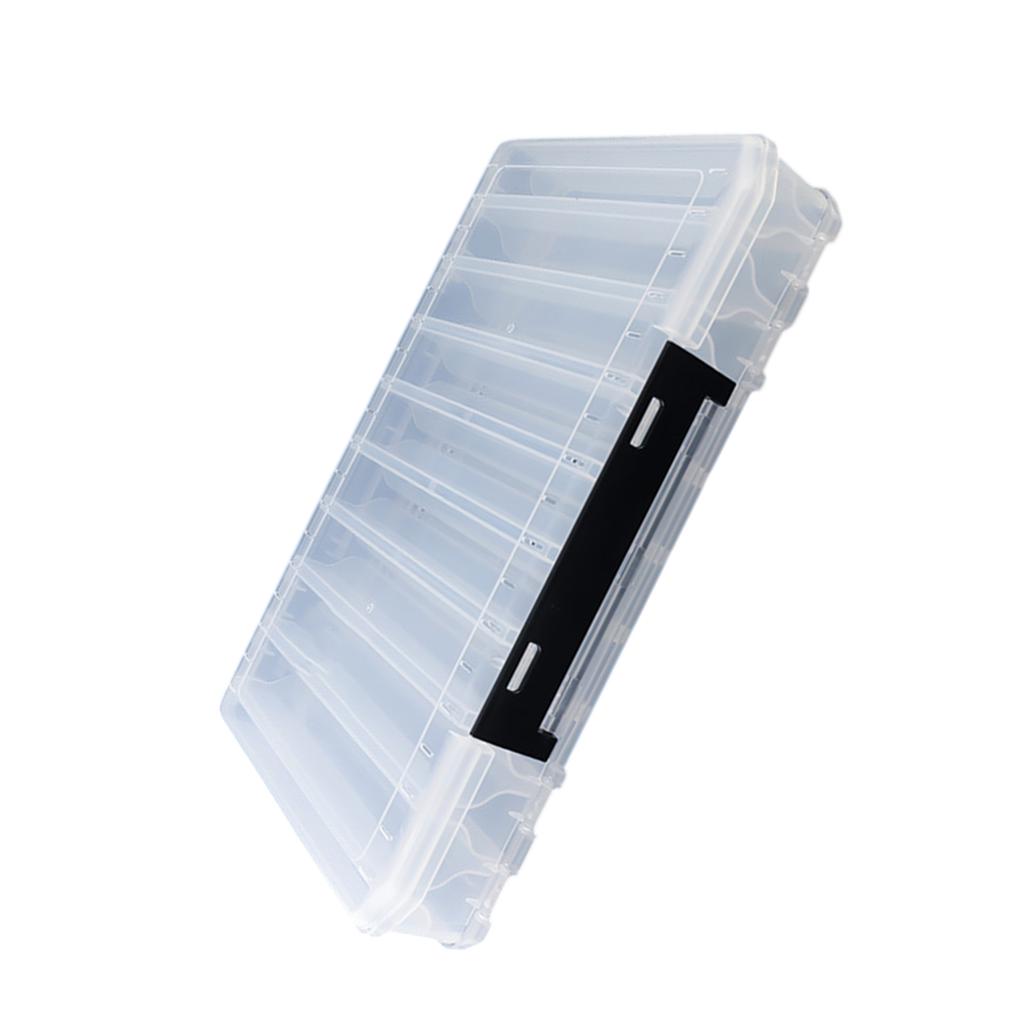 Organisateurs de matériel de pêche étanches Boîte à pêche double face pour outils de pêche Rangement transparent pour leurres de pêche