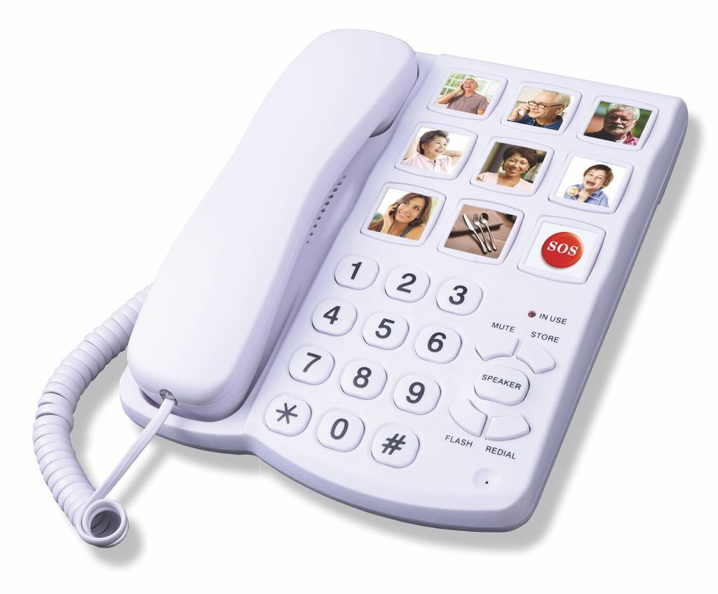 Senior Home Landline Telephone - Loud Corded Desk Phone with Large Buttons