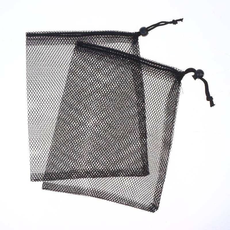 2Pcs Mesh Drawstring Storage Bag Breathable Durable Fabric Multi Purpose Home Travel For Sports Gear Swim Supplies Travel Use