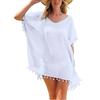 Moda Estiva Colore Unico Frange Chiffon Costume da Bagno Donna Bikini Copricostume Vestito