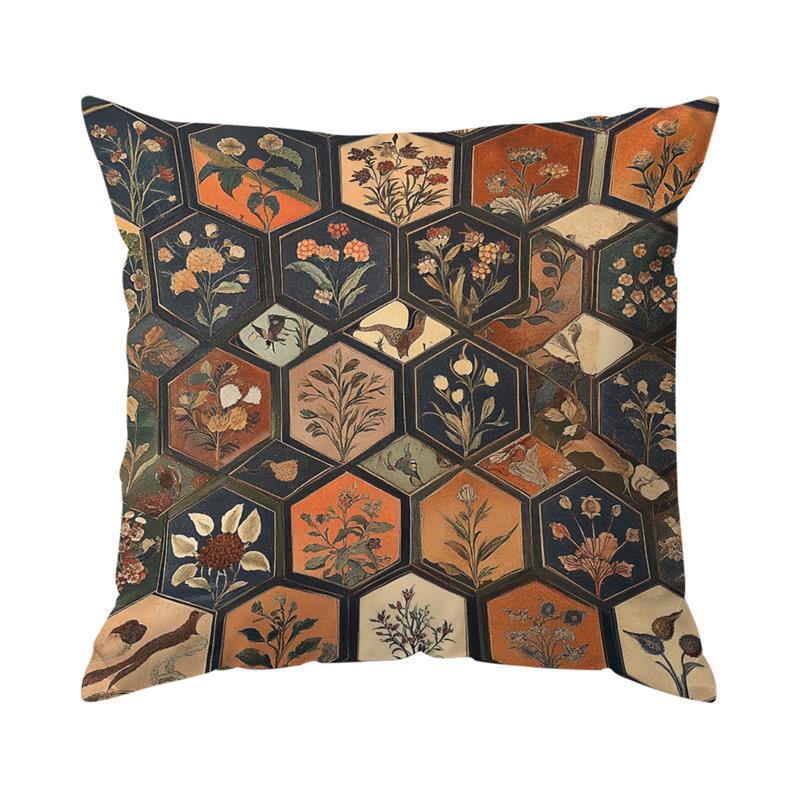 Home Decor Exquisite Ethnic Pattern Digital Print Pillow Covers Pattern Cushion Cover Suitable For Sofa Bedroom Car Pillow
