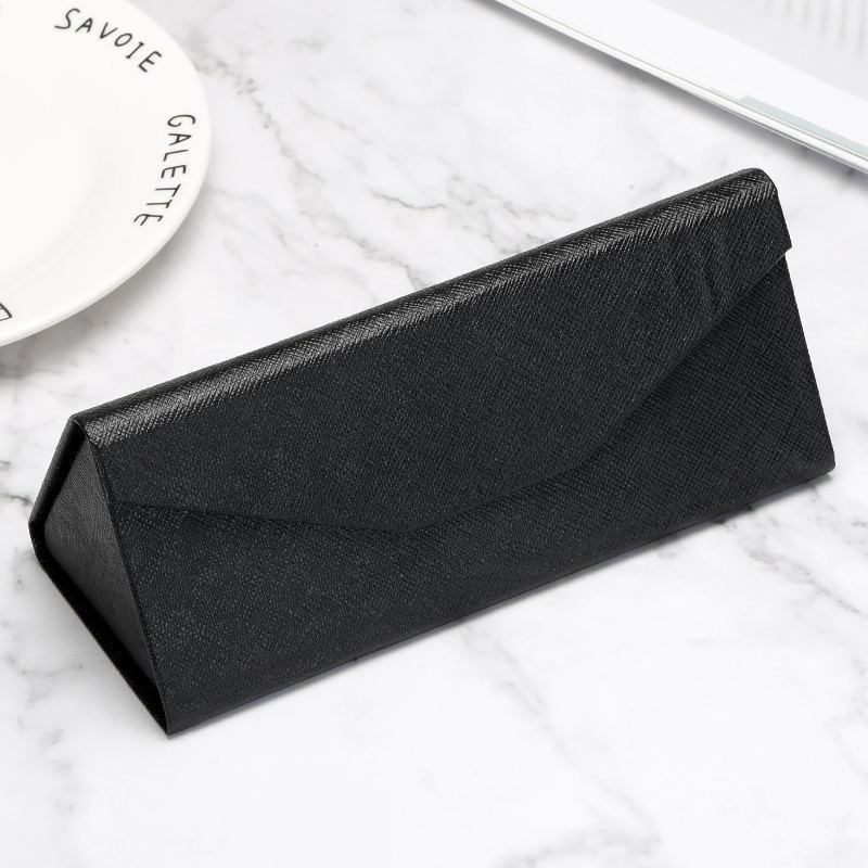Foldable Eyeglass Case Triangle Glasses Box Waterproof Portable Black Folding Sun Glasses Box Eyeglasses Case