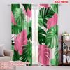 2pcs,2D Plane Printing Curtains Digital Printed Tropical Tapestry Polyester (without Rod) Room Decor for Living Room and