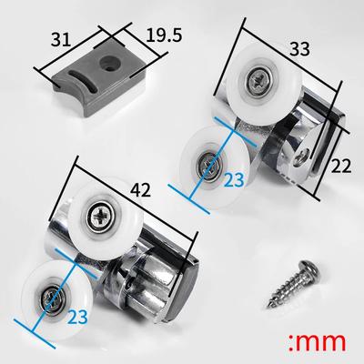23mm Shower Door Rollers Upper and Lower Wheel Set for 4 8mm Glass Featuring Easy Maintenance and Quick Release