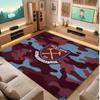 West Ham United Football Print Crystal Velvet Rug, Comfortable Water Absorbent Non Slip Indoor Floor Carpet