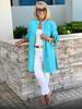 Cardigan en coton coupe slim à simple boutonnage et manches longues avec col rabattu