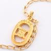 Used CELINE Triomphe Necklace Gold Plated Rhinestone Gold Clear Used