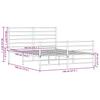 Metal Bed Frame with Headboard and Footboard Black 140x190 Cm