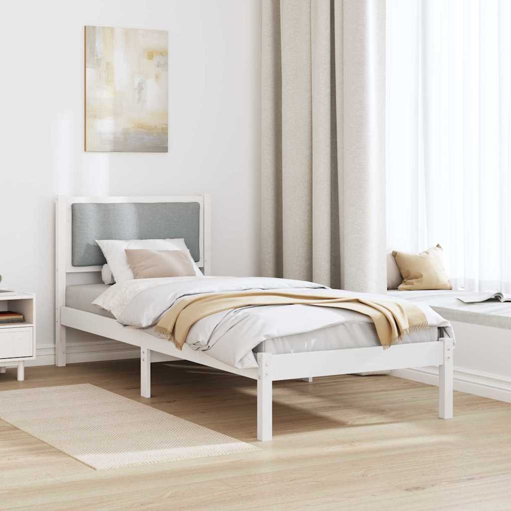 Bed Frame Light Grey 80 x 200 cm Solid Pine Wood