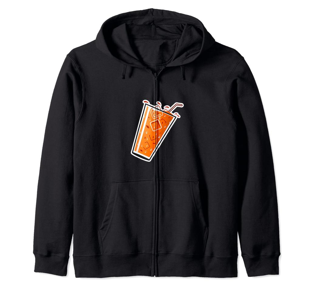 Orange Juice Orangeade Citrus Ice Food Fruit Drink Summer Hoodie Zip-Up