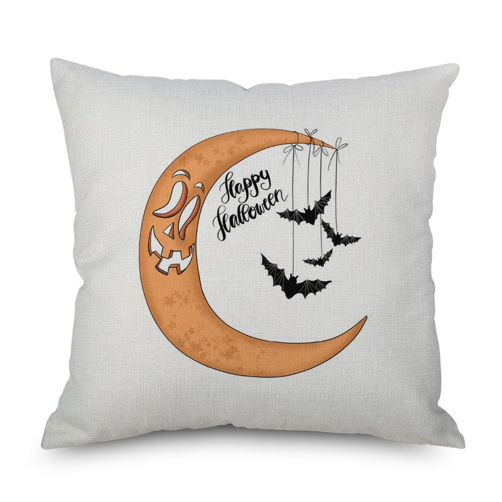 Halloween Linen Pillowcase Pumpkin Plaid Pillow Case for Bedroom Room Aesthetics Pillow Cover Luxury Designer Cushion Cover