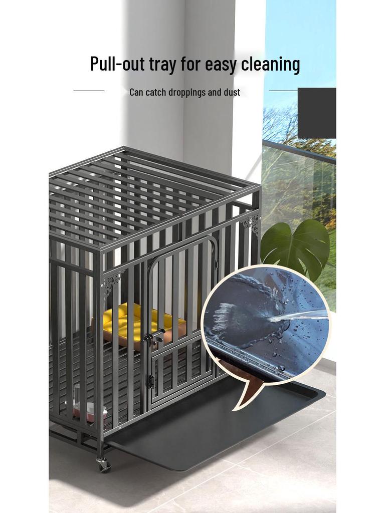 Extra Thick Dog Cage with Toilet for Large Breeds: Golden Retriever, Samoyed, Border Collie, Labrador