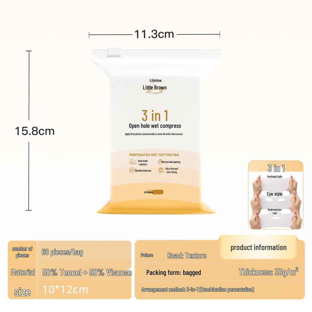 Little Cotton Stretchable Three-in-One Makeup Pads for Face Masks
