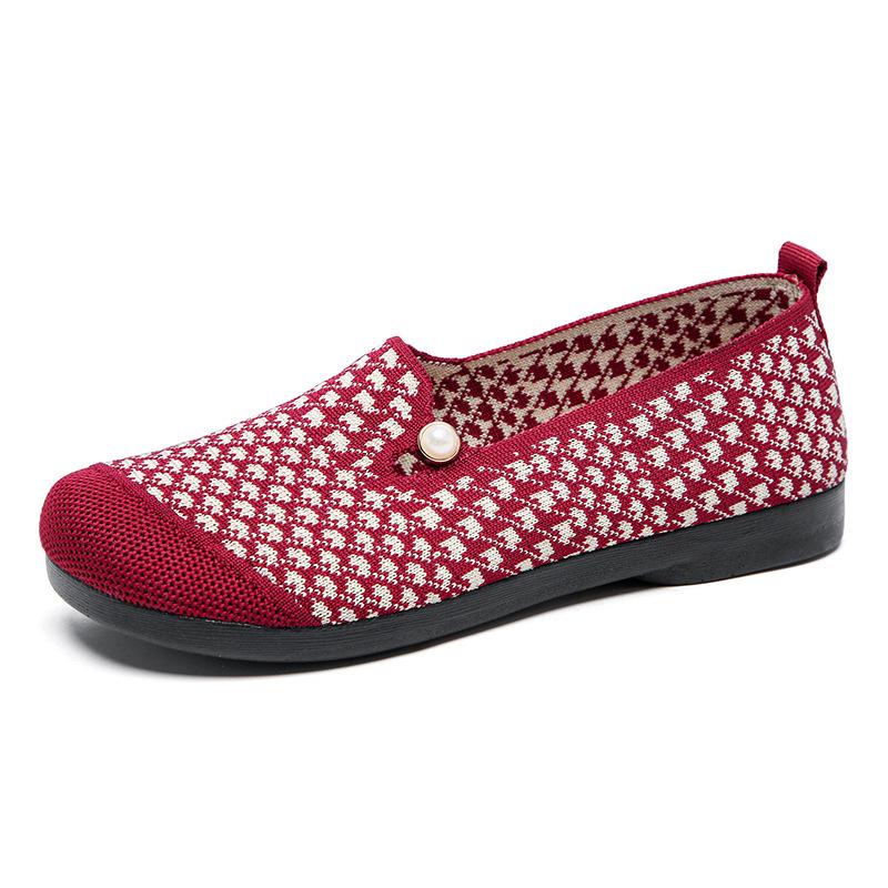Old ******* cloth shoes ****** and summer new one-pedal flat shoes medium old mother shoes s**t sole retro comfortable grandma shoes