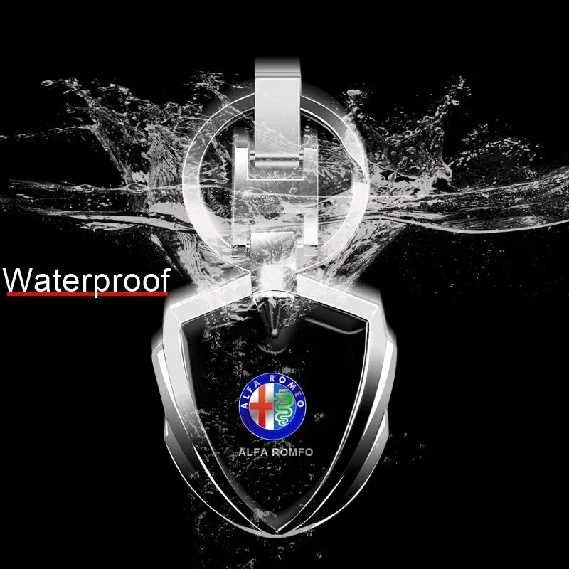 Car Stickers For Alfa Romeo Car Logo Stying 3D Metal Key Rings Shield Shaped Keychain For Alfa Romeo Giulia Stelvio Giulietta 15