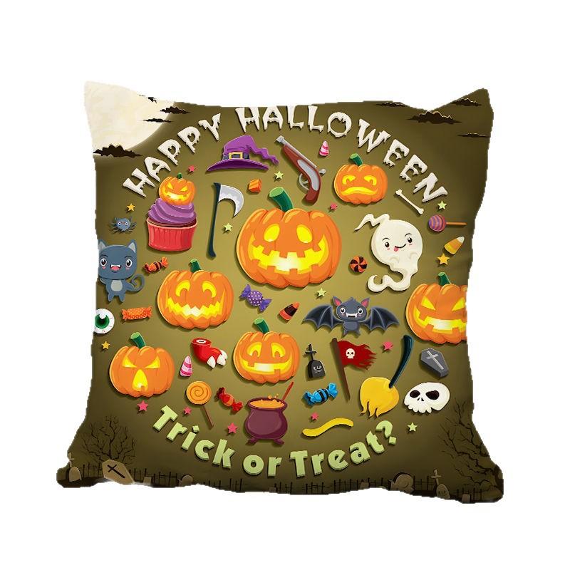 New Halloween Pillow Cover Halloween Horror Skull Witch Decorative Cushion Cover Event Decorative Cushion Cover