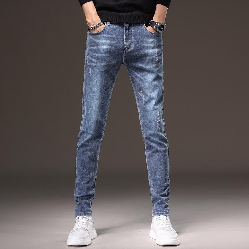 Herren Slim Stretch Klassische Blaue Jeans 2024 - Ganzjahres-Freizeitkleidung