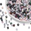 100Pcs/lot 5*5MM Black Gold Color Square Letter Acrylic Beads A-Z Cube Loose Spacer Alphabet Beads For DIY Jewelry Making
