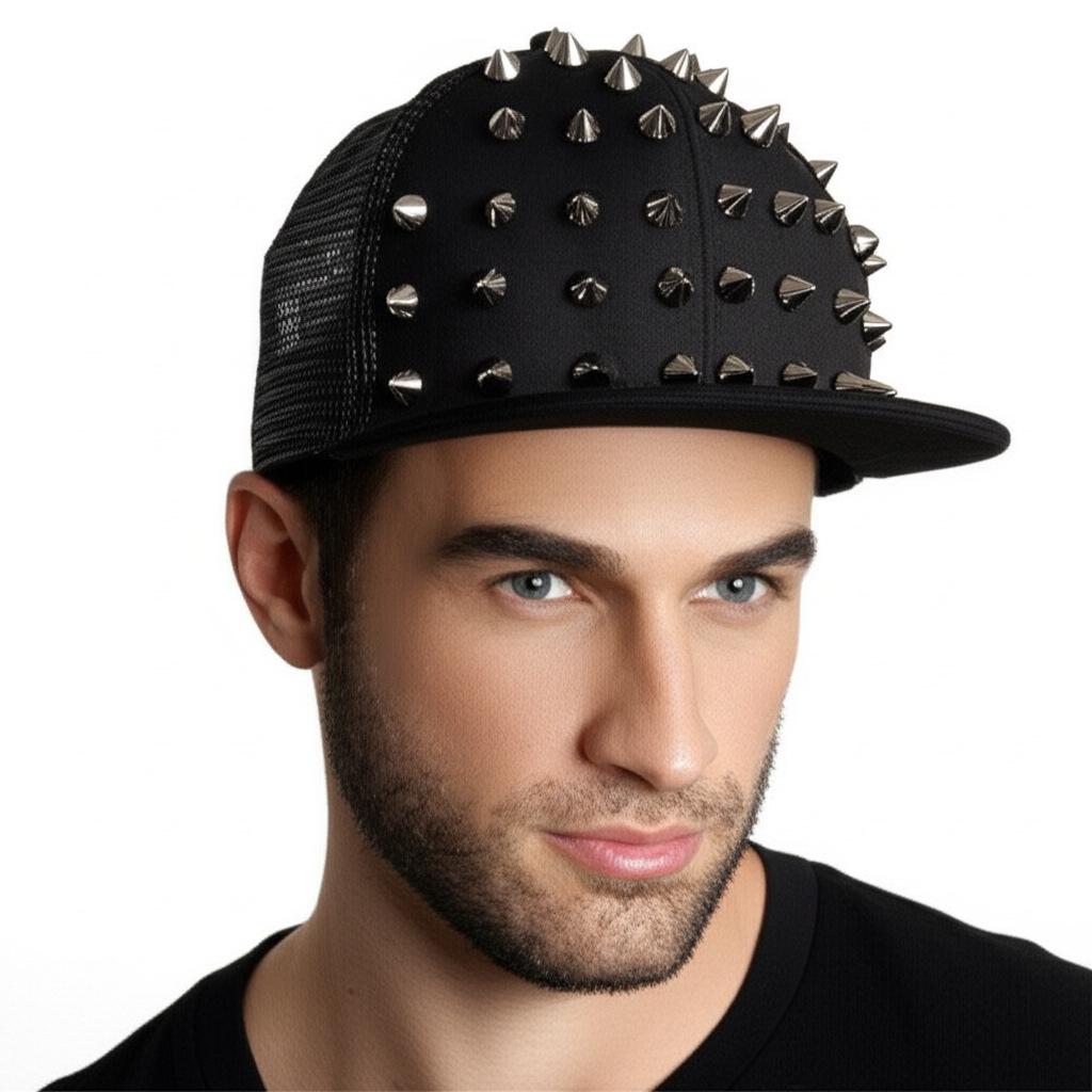 Unisex Hip-Hop Rivet Baseball Cap - Breathable, Sunshade, Studded Design, Windproof, Sun Protection Hat