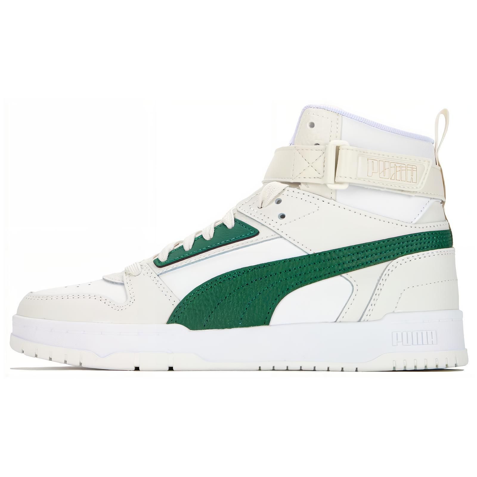 Puma Unisex White Rbd Game Leather High-Top Sneakers Sneakers Green 385839-10 Cm