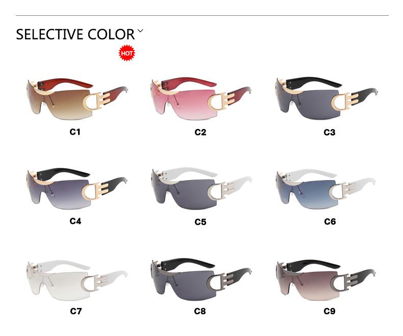 Large Frameless Y2K Sunglasses 2022 - Futuristic Sporty Design