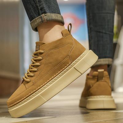 Spring and Autumn Shoes Mid-top Board Shoes Retro Lightweight Shoes Martin Boots Soft-soled Casual Shoes