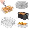 Stainless Steel Air Fryer Racks Stackable Dehydrator Rack Heat Resistant Square/Round/Rectangular Rack Air Fryer Accessories