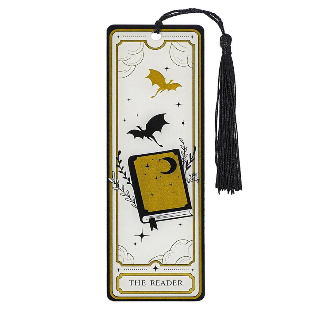 Gothic Style Skeleton Reading Card Bookmark Creative Halloween Theme Witch Acrylic Bookmark