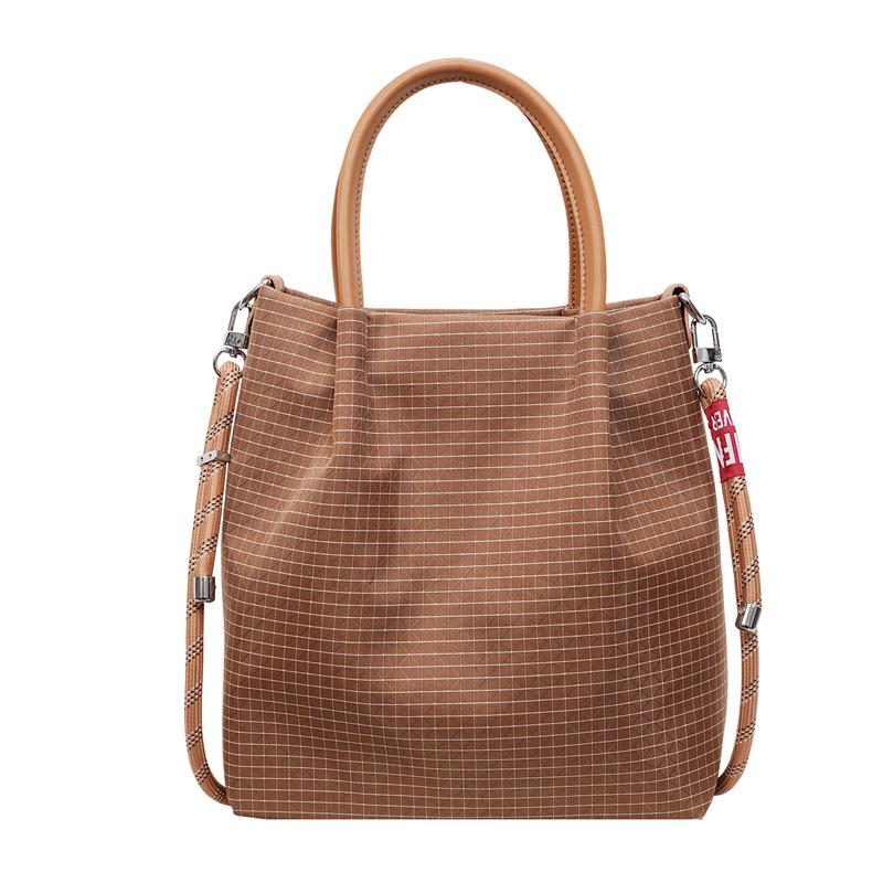 Vintage Plaid Tote Bag Women's Handbag Commuter Large Capacity Shoulder Bag