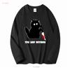 Funny Cat T Shirt For You Saw Nothing Long Or Short Sleeves Vintage Washed Top For Everyday Wear Soft Streetwear Stretched