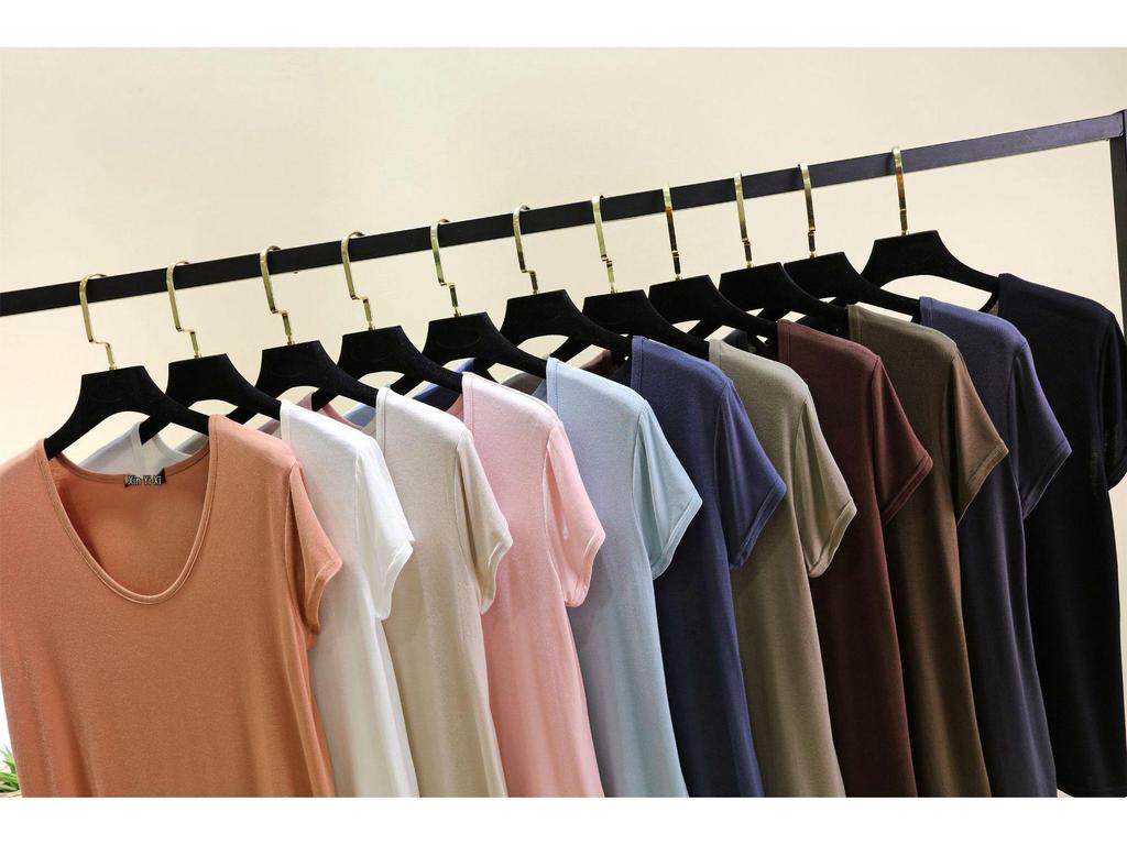 Women's Summer Modal Short Sleeve Oval Neck T-Shirt - Solid Color, Casual, Loose, Slimming, Versatile Top