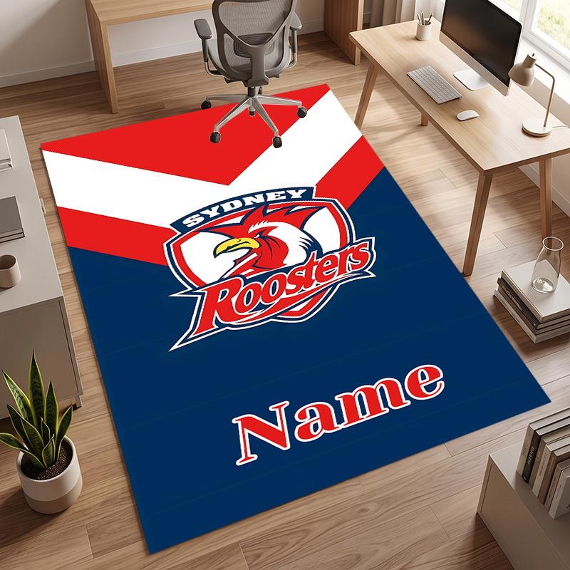 Sydney Roosters (1) Personalisierter Name Büro Teppich Stilvolle Dekoration für Wohnzimmer Schlafzimmer Küche