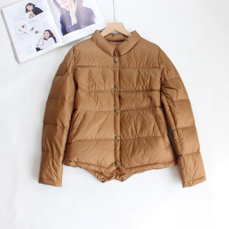 

Autumn Winter Light Light Down Jacket Women Parkas Fashion Loose Stand Collar Short Padded Coat XS хакі
