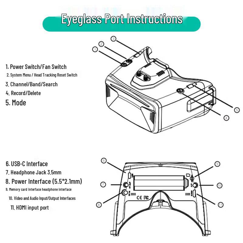 SKYZONE FPV Drone Video Goggles with HD DVR