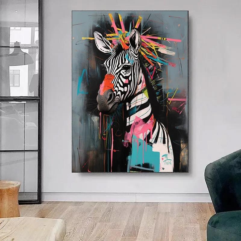 Canvas Painting Home Decorations Colouring Room Decor Animation Decoration Wall Decororation Doodle Lions Elephants Anime Sketch