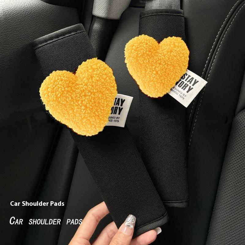 

Love Heart Car Styling Seat Belt Cover Soft Chest Protection Car Seatbelt Shoulder Pad Neck Support Cushion Safety Belt Pad