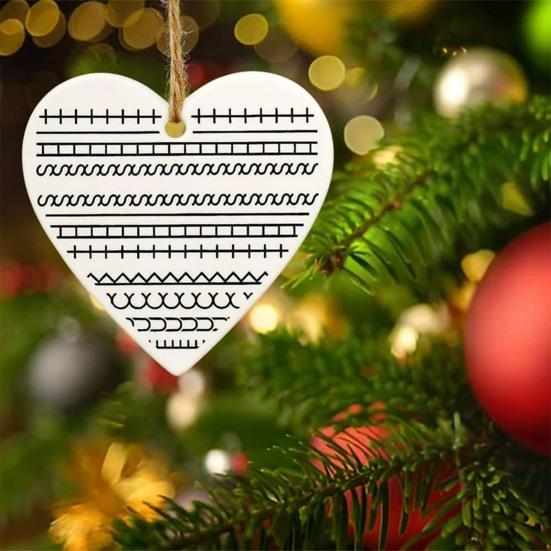 Funny Hidden Swear Christmas Ornament Heart Shaped Hidden Message Decor for Christmas Tree Novelty White Elephant Gag Gift Prank Party Supplies