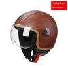 Four Seasons Universal Classic Vintage Leather Electric Vehicle Motorcycle Helmet Harley Helmet Scooter Men's and Women's Half Helmets