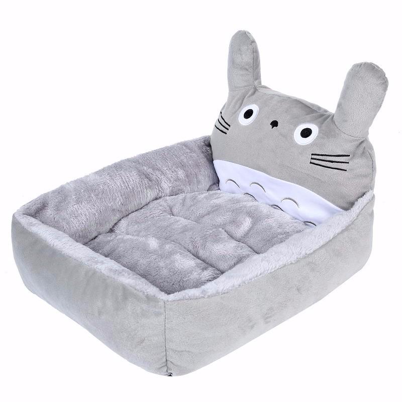 

Лежака та килимки для котів із зображеннями мультфільмів Затишні теплі м’які флісові домашні собаки Кішки Ліжко Диван Бавовна Будиночки для котів, які миються M сірий