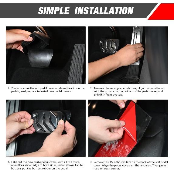 Κάλυμμα Πεντάλ Ξεκούρασης, Κάλυμμα Πεντάλ Φρένου Πεντάλ Γκαζιού Συμβατό με Bmw Σειρά 1 2 3 4 F20 F21 F22 F23 F30 F31 F32 F33 F34 F36 Επένδυση Πεντάλ Γκαζιού(Ένα Σετ