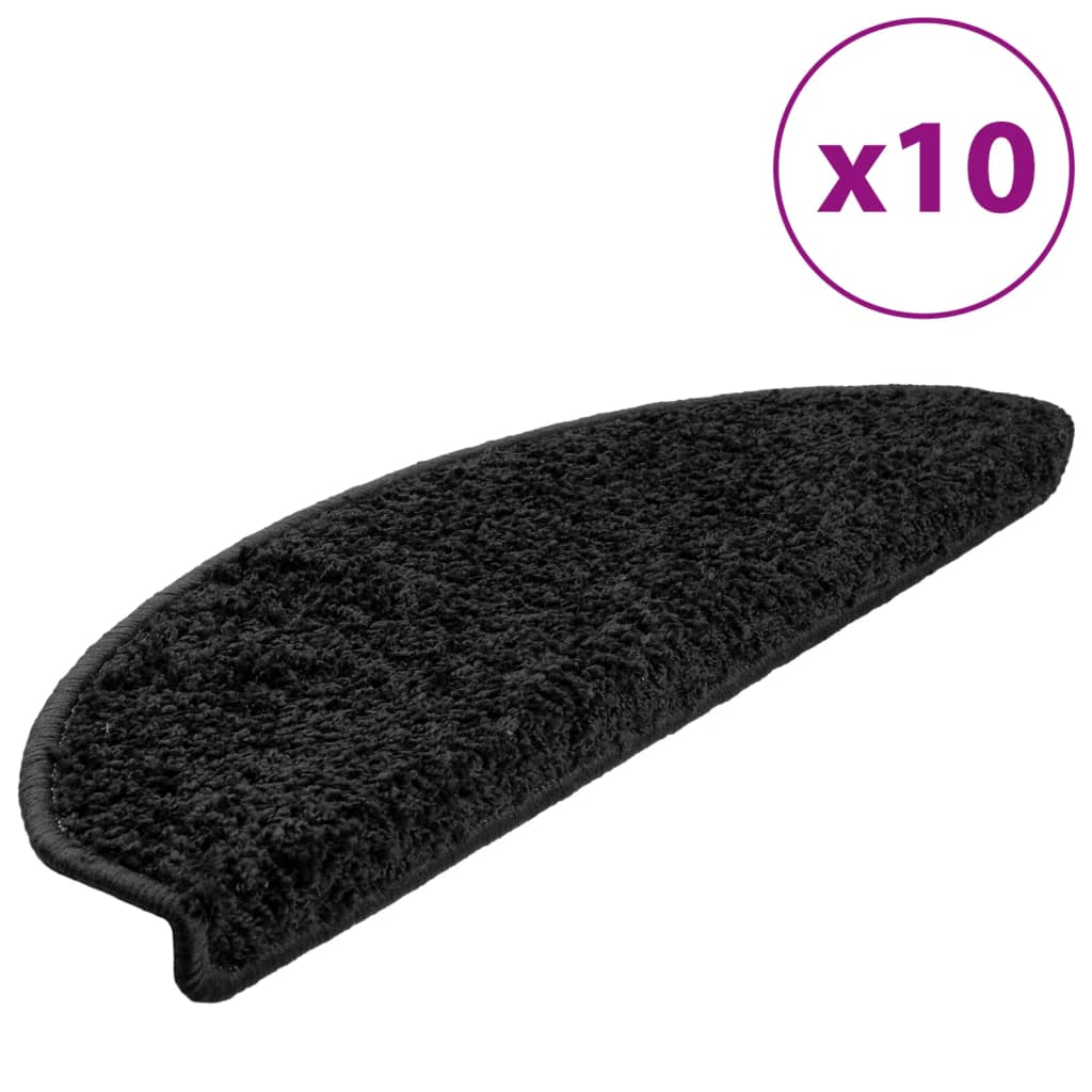 Vidaxl Nakładki Na Schody, 10 Szt., 65X21X4 Cm, Czarne