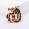 Creative Enamel Twelve Zodiac Dragon Shape Brooch Vivid Appearance Men Pin Suit Lapel Coat Clothing Badge Accessories