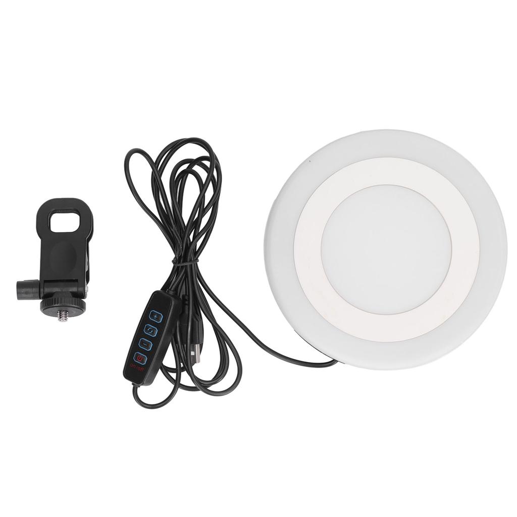 5,5 Zoll Videokonferenz Füll-LED-Licht Rund 3 Modi 10 Stufen USB-betrieben Desktop RBG Laptop-Klammerlampe