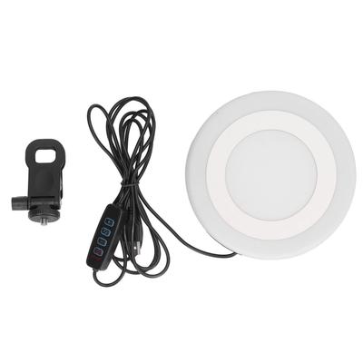 5.5in Video Conference Fill LED Light Round 3 Mode 10 Level USB Powered Desktop RBG Laptop Clip Lamp